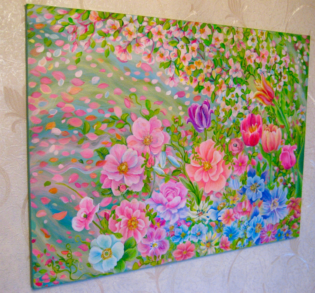 Floral Blooms by Natasha Tayles |  Side View of Artwork 