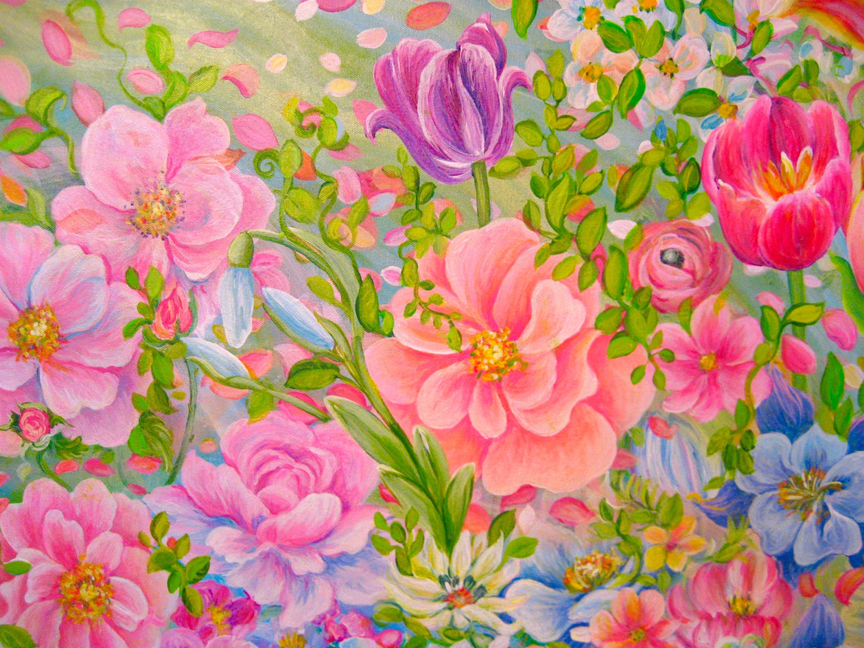 Floral Blooms by Natasha Tayles |  Closeup View of Artwork 