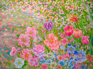 Original art for sale at UGallery.com | Floral Blooms by Natasha Tayles | $1,475 | acrylic painting | 30' h x 40' w | photo 1