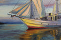 Original art for sale at UGallery.com | Sailing at Sunset by Andres Lopez | $550 | oil painting | 16' h x 20' w | thumbnail 3