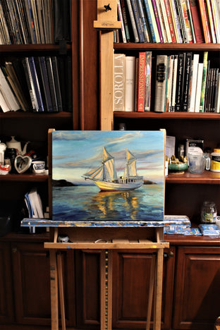 Sailing at Sunset by Andres Lopez |  Side View of Artwork 