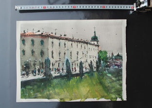 Original art for sale at UGallery.com | Italian Terrace by Maximilian Damico | $750 | watercolor painting | 11' h x 15' w | photo 3