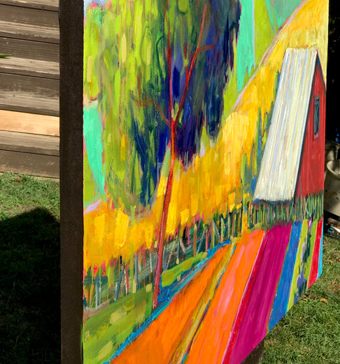 A Small Farm by James Hartman |  Side View of Artwork 