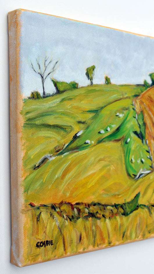 Rolling Fields, Berks County, PA by Doug Cosbie |  Side View of Artwork 