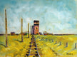 Original art for sale at UGallery.com | Old Grain Elevators, Neidpath, Saskatchewan by Doug Cosbie | $250 | oil painting | 6' h x 9' w | thumbnail 1