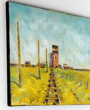 Old Grain Elevators, Neidpath, Saskatchewan by Doug Cosbie |  Side View of Artwork 