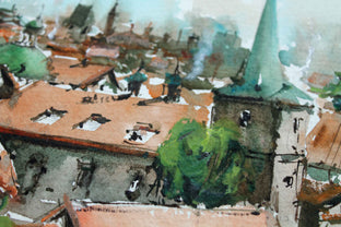 Red Tile Roofs by Maximilian Damico |   Closeup View of Artwork 