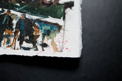 Original art for sale at UGallery.com | Aberdeen Harbour by Maximilian Damico | $550 | watercolor painting | 7' h x 11' w | thumbnail 2