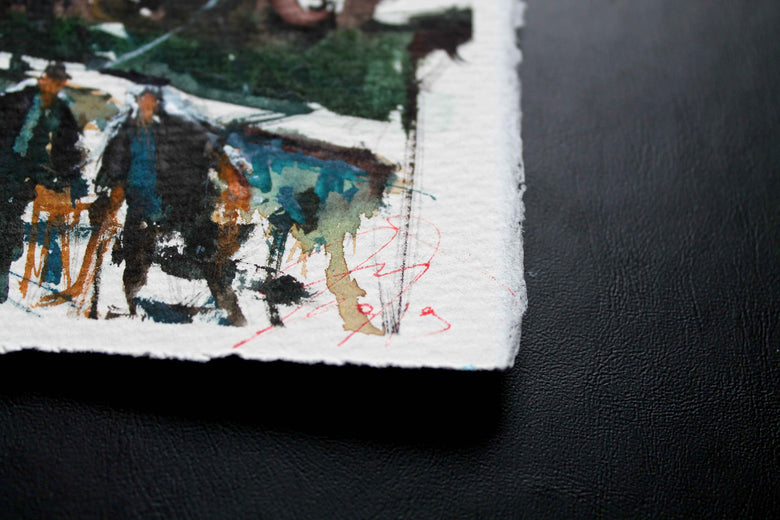 Aberdeen Harbour by Maximilian Damico |  Side View of Artwork 