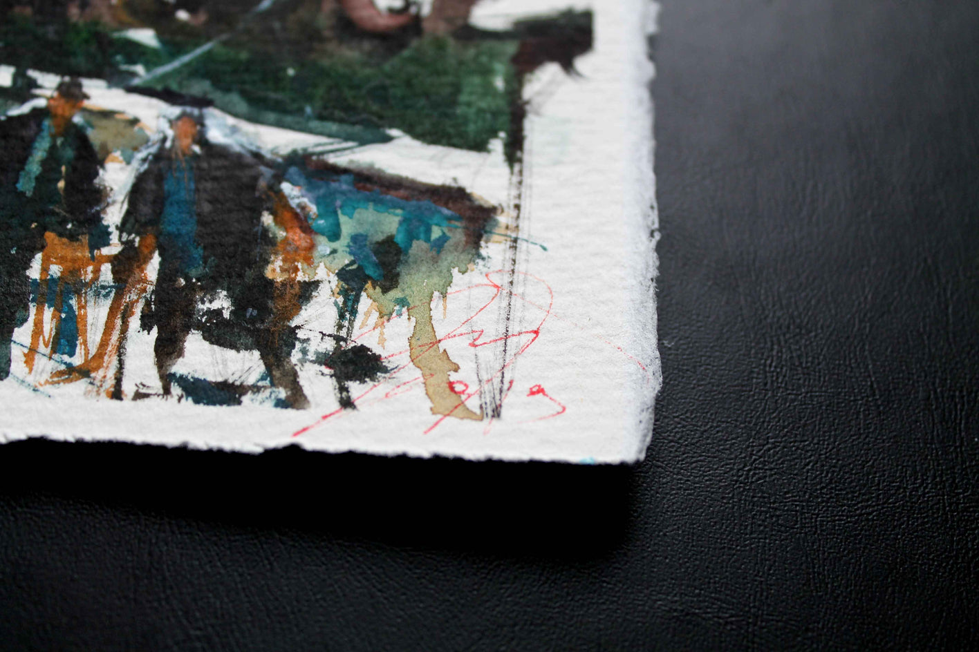 Aberdeen Harbour by Maximilian Damico |  Side View of Artwork 