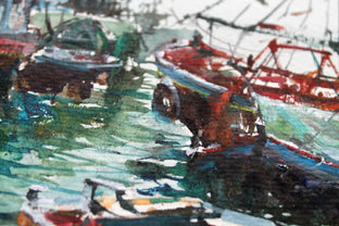 Original art for sale at UGallery.com | Aberdeen Harbour by Maximilian Damico | $550 | watercolor painting | 7' h x 11' w | photo 4