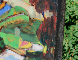 Original art for sale at UGallery.com | Mountain Road Farms by James Hartman | $450 | encaustic artwork | 15' h x 16' w | photo 2