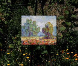 Original art for sale at UGallery.com | Ohlone Meadow Eucalyptus by James Hartman | $825 | oil painting | 20' h x 24' w | photo 3