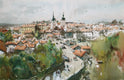 Original art for sale at UGallery.com | Moravian Village by Maximilian Damico | $850 | watercolor painting | 14' h x 22' w | thumbnail 1