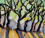 Original art for sale at UGallery.com | Saratoga Trees by James Hartman | $1,100 | encaustic artwork | 24' h x 28' w | thumbnail 1