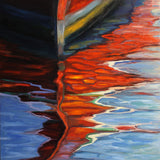 Original art for sale at UGallery.com | Red on Barlovento by Andres Lopez | $1,300 | oil painting | 40' h x 40' w | thumbnail 1