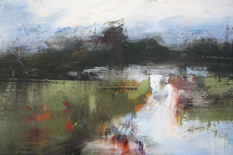 Charm on Turin Field by Ronda Waiksnis |   Closeup View of Artwork 