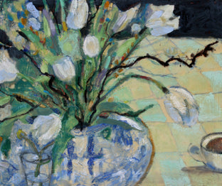 Original art for sale at UGallery.com | White Tulips by James Hartman | $825 | encaustic artwork | 20' h x 24' w | photo 1