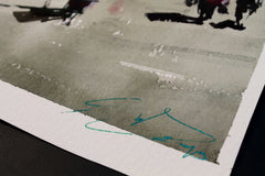 Original art for sale at UGallery.com | Daily Market by Maximilian Damico | $600 | watercolor painting | 13.5' h x 9' w | thumbnail 2