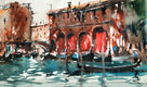 Original art for sale at UGallery.com | Rialto Market by Maximilian Damico | $400 | watercolor painting | 7' h x 11' w | thumbnail 1