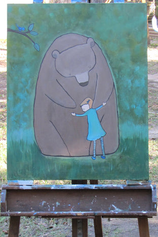 Original art for sale at UGallery.com | Bear Hug by Andrea Doss | $775 | acrylic painting | 30' h x 24' w | photo 3