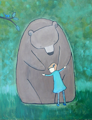 Original art for sale at UGallery.com | Bear Hug by Andrea Doss | $775 | acrylic painting | 30' h x 24' w | photo 1