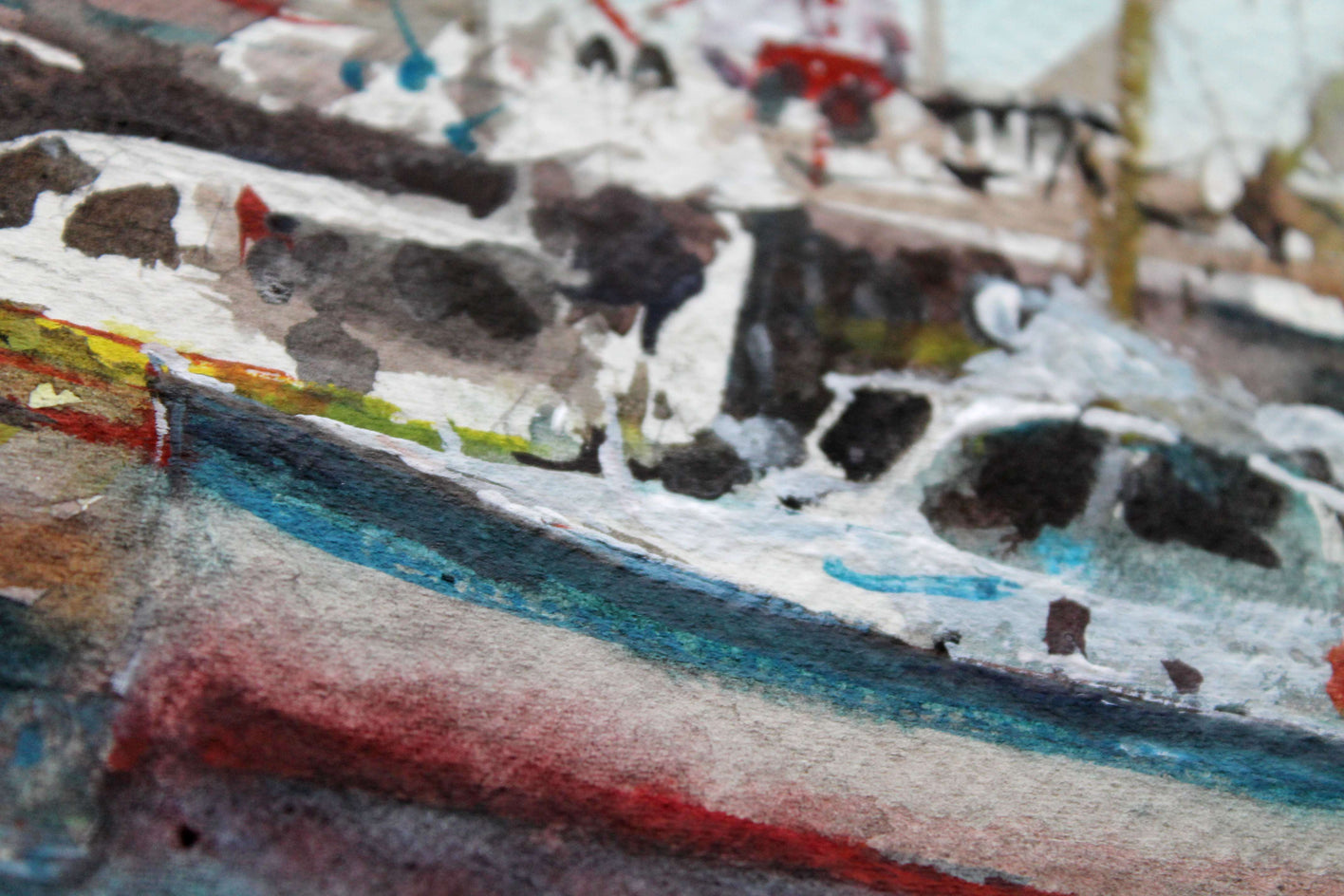 San Francisco Boats by Maximilian Damico |  Closeup View of Artwork 