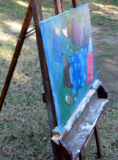 Sleeping Bag Party by Andrea Doss |  Side View of Artwork 