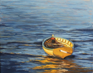 Original art for sale at UGallery.com | Into the Blue by Andres Lopez | $975 | oil painting | 16' h x 20' w | photo 1
