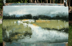 Original art for sale at UGallery.com | Time and Travel by Ronda Waiksnis | $1,400 | oil painting | 27' h x 48' w | thumbnail 2