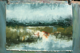 Rainy View on Camp Creek by Ronda Waiksnis |  Side View of Artwork 