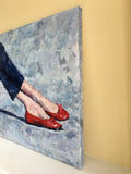 Original art for sale at UGallery.com | Ruby Slippers by Nava Lundy | $1,400 | acrylic painting | 30' h x 30' w | thumbnail 2