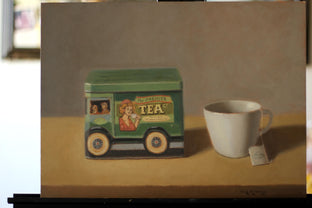 Original art for sale at UGallery.com | Tea Time by Jose H. Alvarenga | $650 | oil painting | 12' h x 16' w | photo 3