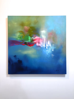 Original art for sale at UGallery.com | Water Garden by Sarah Parsons | $1,200 | oil painting | 30' h x 30' w | photo 3