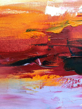Original art for sale at UGallery.com | Orange on Pink by Sarah Parsons | $300 | oil painting | 12' h x 12' w | photo 4