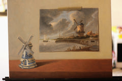 Original art for sale at UGallery.com | Windmills by Jose H. Alvarenga | $1,350 | oil painting | 14' h x 18' w | thumbnail 3