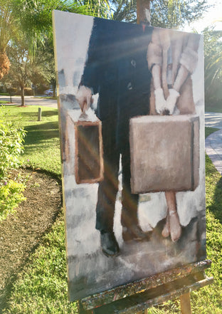 Pack Your Bags, Darling by Nava Lundy |  Side View of Artwork 