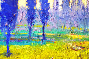 Original art for sale at UGallery.com | Blue Poplars and Green Fields (Morning) by Suren Nersisyan | $475 | oil painting | 16' h x 20' w | photo 4