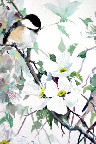 Chickadees and Dogwood by Suren Nersisyan |  Context View of Artwork 
