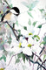 Original art for sale at UGallery.com | Chickadees and Dogwood by Suren Nersisyan | $450 | watercolor painting | 24' h x 18' w | thumbnail 3