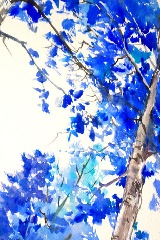 Original art for sale at UGallery.com | Blue Poplars (Vertical) by Suren Nersisyan | $500 | watercolor painting | 24' h x 17' w | photo 4