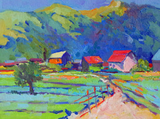 Original art for sale at UGallery.com | Farms by Suren Nersisyan | $300 | oil painting | 9' h x 12' w | photo 1