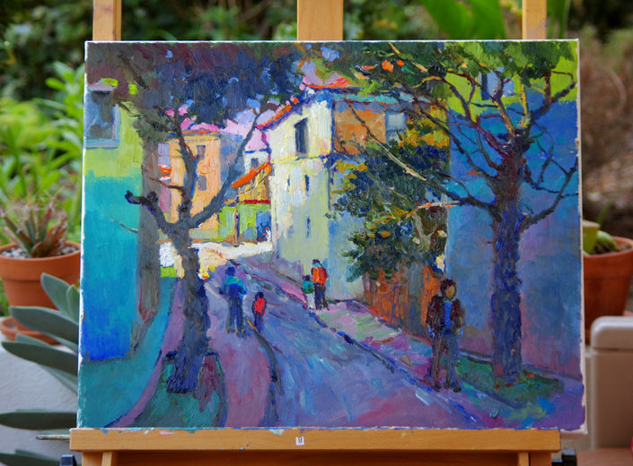 Old Street (Early Evening) by Suren Nersisyan |  Side View of Artwork 