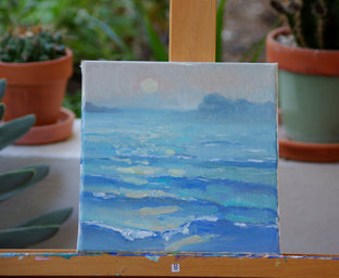 Original art for sale at UGallery.com | Foggy Day on Ocean by Suren Nersisyan | $250 | oil painting | 8' h x 8' w | photo 3