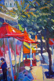 Original art for sale at UGallery.com | Red Umbrellas in Hollywood by Suren Nersisyan | $575 | oil painting | 20' h x 16' w | thumbnail 2