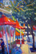 Original art for sale at UGallery.com | Red Umbrellas in Hollywood by Suren Nersisyan | $575 | oil painting | 20' h x 16' w | thumbnail 2
