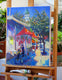 Original art for sale at UGallery.com | Red Umbrellas in Hollywood by Suren Nersisyan | $575 | oil painting | 20' h x 16' w | thumbnail 3