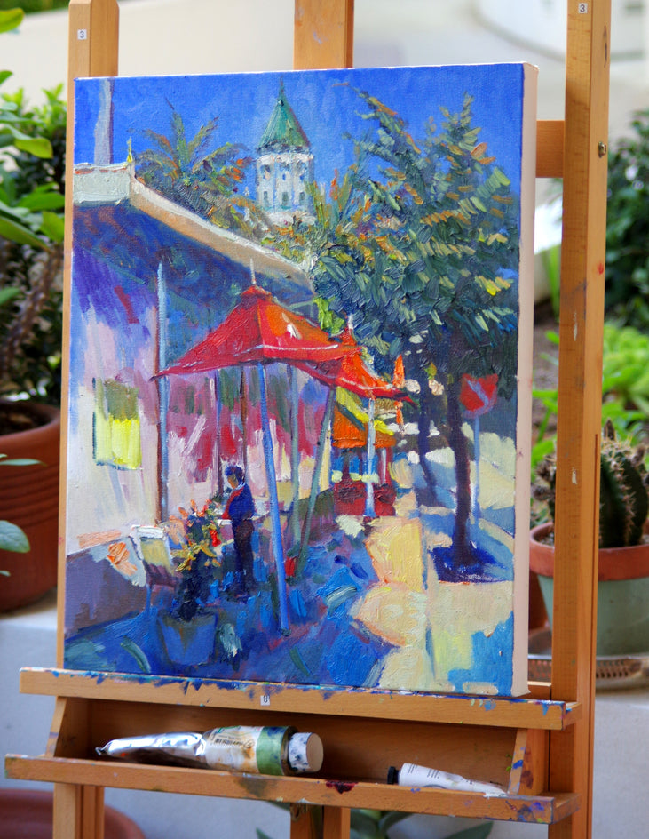 Red Umbrellas in Hollywood by Suren Nersisyan |  Context View of Artwork 