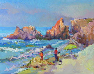 Original art for sale at UGallery.com | Morning on the Beach (Pacific Ocean) by Suren Nersisyan | $600 | oil painting | 16' h x 20' w | photo 1