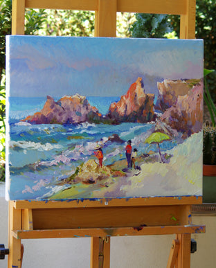 Original art for sale at UGallery.com | Morning on the Beach (Pacific Ocean) by Suren Nersisyan | $600 | oil painting | 16' h x 20' w | photo 3
